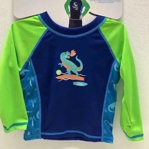 Kids Swim Shirt Size 2-4 M & Pool Float Blue and Green. New - Picture 5 of 6
